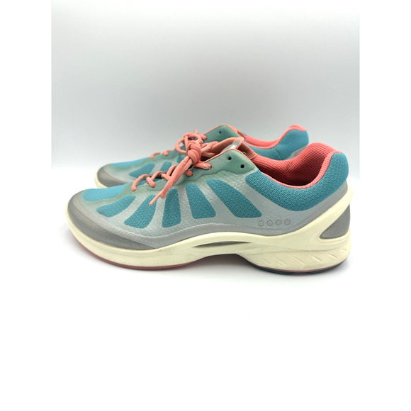 Ecco Shoes - Womens ECCO Biom Fjuel Racer Cross Trainer Sneakers Teal Aqua Coral Sz 9-9.5 (